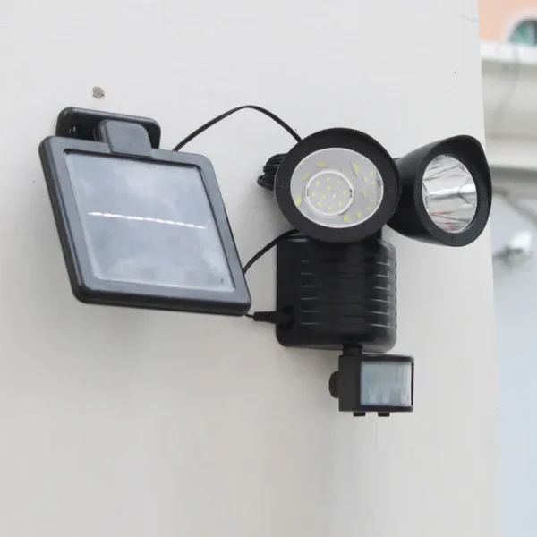 Waterproof Security Solar Motion Sensor Lights Double Heads Outdoor Solar Lights 22LED, Adjustable Courtyard Door Light - Image 4