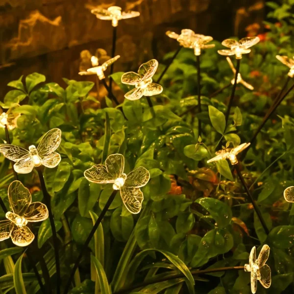 Garden Solar Butterfly Lights Outdoor 6LED Decor Light Waterproof Stake Lights For Yard Pathway Patio - Image 6