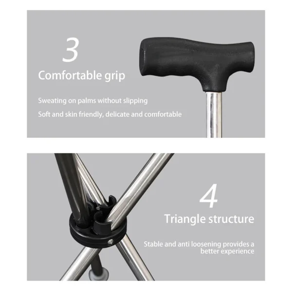 Adjustables Cane Easy To Carry Seat Portable Stool Folding Chair Non Slip Handle Super Light Walking Stick For Outdoor Walking - Image 17