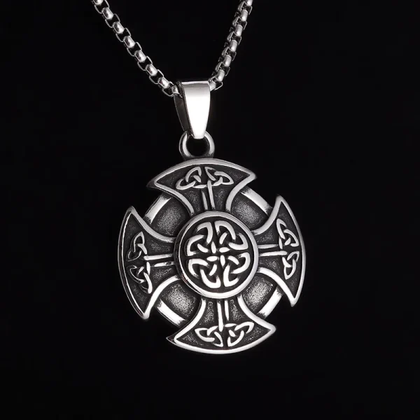 Popular Retro Style Celtic Knot Shield Pendant Necklace Men Women Amulet Hip Hop Punk Personalized Jewelry - Image 4