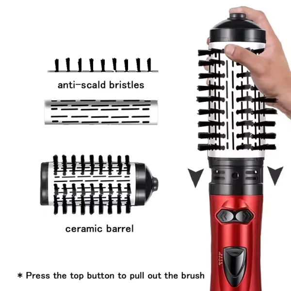 Portable 3-in-1 rotating hair dryer Electric comb Multi-functional hot air comb negative ion hair styling tool - Image 3