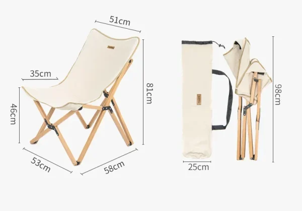 Naturehike-Folding Wooden Chair for Outdoor Camping, Portable Fishing Art Sketch, Small Bench Chair, NH19JJ008 - Image 19