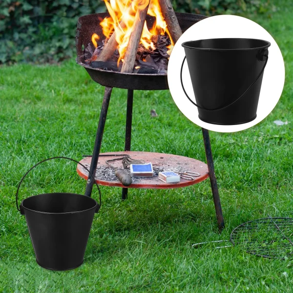 Charcoal BBQ Frying Pan Drip Bucket Barbecue Grill Accessory Grease Garbage Can Reusable Tinplate Child - Image 6