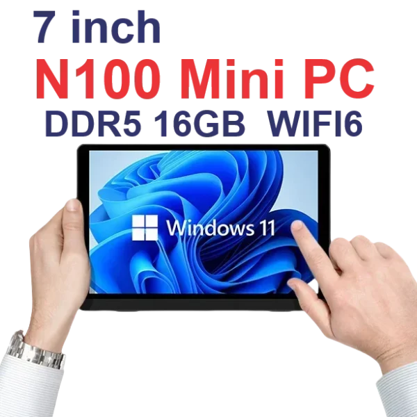 SZBOX S7 7 inch N100 Mini PC Pocket WiFi6 BT5.2 Touch Screen Windows 11 PRO LPDDR5 16GB 256GB SSD Tablet Desktop GAMER Computer - Image 3