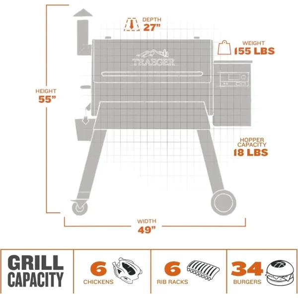 Pro 780 Electric Wood Pellet Grill and Smoker with WiFi and App Connectivity, Bronze - Image 5