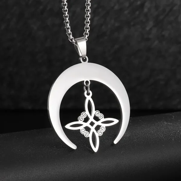 Stainless Steel Irish Witch Knot Celtic Knot Love Cross Key Pendant Necklace Couple Fashion Trend Lucky Amulet Jewelry Gift - Image 8