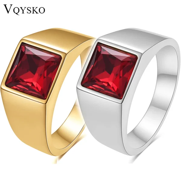 VQYSKO Big Square Cut Stone Signet Ring Exquisite Large Colour Quartz Cocktail Ring For Women Men Jewelry Party Gifts - Image 15