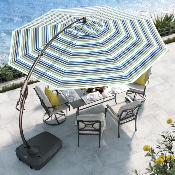 Grand patio 11FT Cantilever Umbrella with Base Outdoor Large Round Aluminum Offset Umbrella for Patio Garden Backyard ( 11 FT) - Image 10