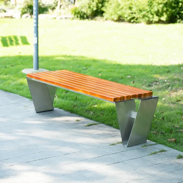 Garden Park Benches Composite Bench Slats for Garden Stainless Steel Outdoor Furniture Modern - Image 2