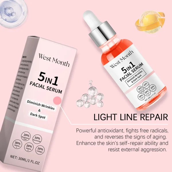 Collagen Facial Serum Reduce Wr-inkle Shrinking Pores Lighten Fine Lines Fade Dark Spots Moisturizing Hyaluronic Acid Essence - Image 12