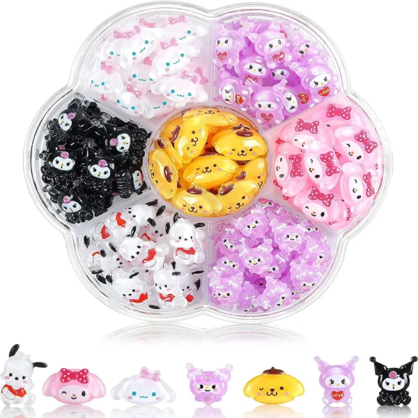 Sanrio Nail Charms Hello Kitty Design Nail Art Diy Mini Rhinestones Flatback Charms Crafts Stones for Manicure Nail Charms 70PCS - Image 22