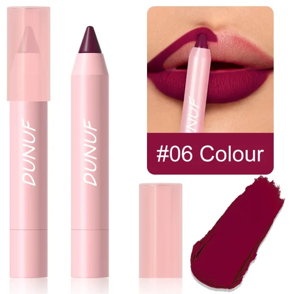 18-Colors Lipstick Pencil Waterproof Sexy Red Matte Contour Tint Lipstick Lasting Non-stick Cup Lipliner Pen Lip Makeup Cosmetic - Image 14