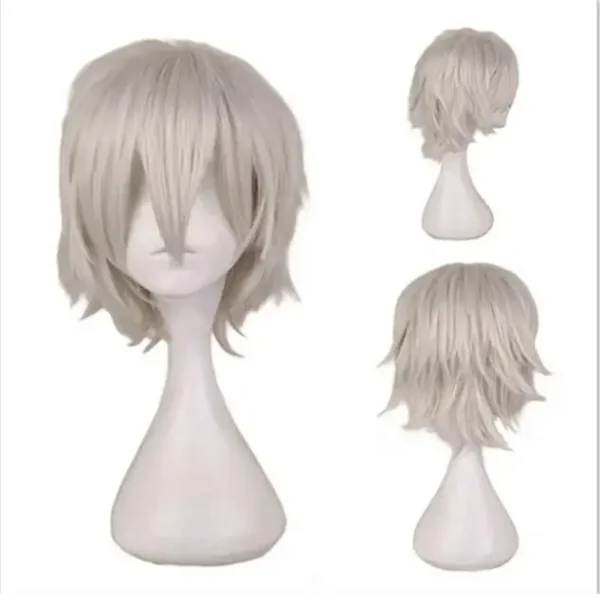 Male Wig Black White Purple blonde Red Short Hair Cosplay Anime Costume Halloween Wigs Synthetic Hair With Bangs For Men - Image 2