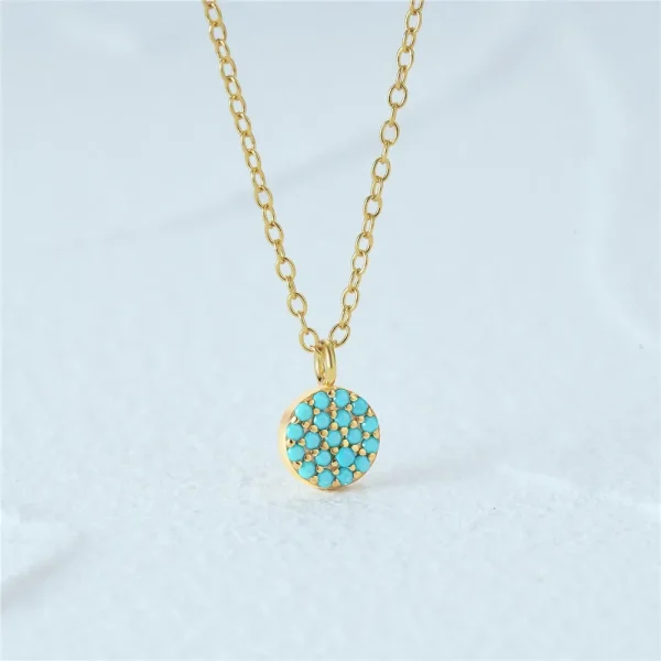 VAL 925 Sterling Silver 18K Gold Color Natural Stone Necklace Turquoise Butterfly Pendant Chain Women's Fashion Jewellery Gifts - Image 26