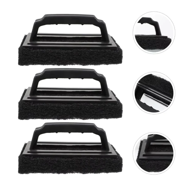 3 Pcs Grill Cleaning Brush Charcoal Wipes Small Oven Scouring Pad BBQ Sponge Pp Accessory Grill cover Smoker digital Traeger - Image 5