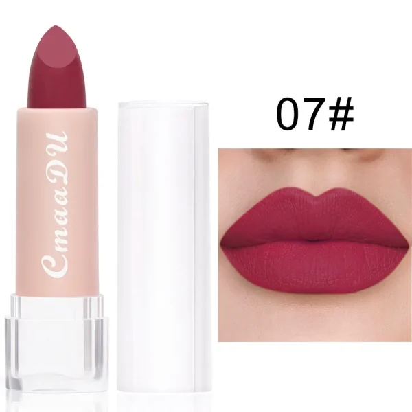 1PC Matte Nude Lipstick Waterproof Long Lasting Non-stick Cup Sexy Red Pink Velvet Lipsticks Women Makeup Cosmetic 15 Colors - Image 16