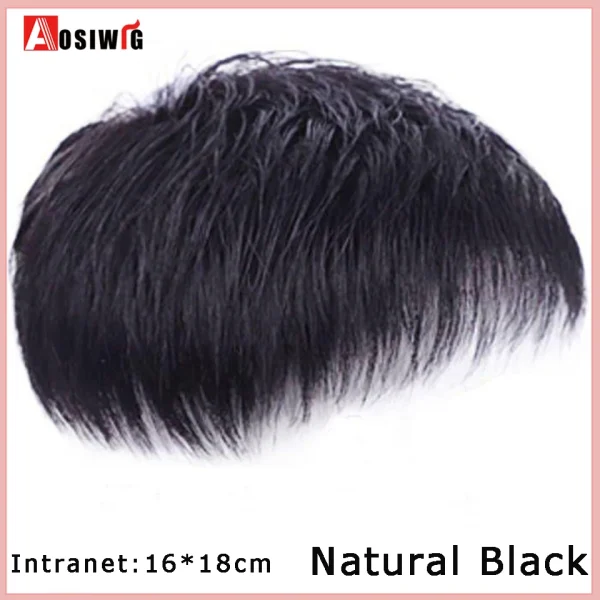 AOSI Synthetic Natural Fake Hairpiece for Men Natural Invisible Topper Closure Hairpiece Suitable For Cover White Hair Loss Hair - Image 8