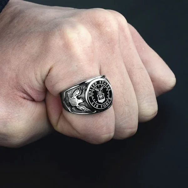 Stainless Steel Men Punk Rock Military USMC ARMY NAVY Rings Jewelry Size 7-13 - Image 10