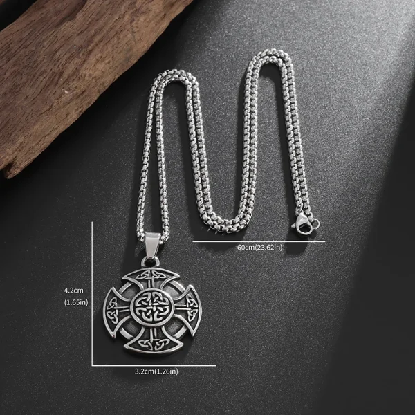 Popular Retro Style Celtic Knot Shield Pendant Necklace Men Women Amulet Hip Hop Punk Personalized Jewelry - Image 5