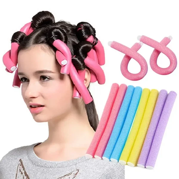 10pcs Flexible Hair Curling Rod Hair Curler Makers Soft Foam Bendy Twist Curls Flexi Rollers Styling Tools Hair Roller No Heat - Image 7