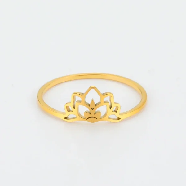 Skyrim Stainless Steel Lotus Flower Rings for Women Vintage Finger Ring Jewelry Female Wedding Engagement Gift Wholesale 2025 - Image 8