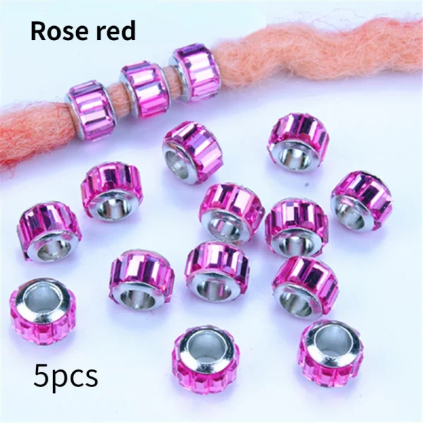 5pcs Shiny Rhinestone Hair Braid Dread Dreadlock Beads Clips Charms African Braids Cuffs Rings Hip Hop Style Clasps Accessories - Image 26