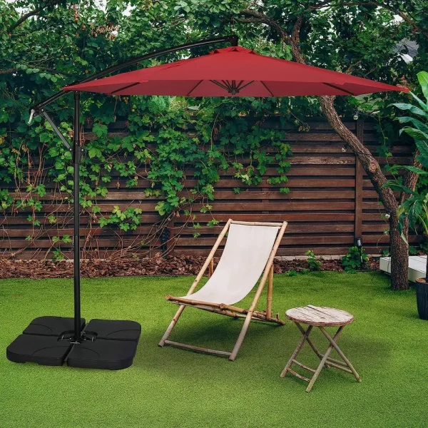 10ft Offset Umbrella Cantilever Umbrella Outdoor  Umbrella with Crank & Cross Base Suitable for Garden, Lawn, backyard and Deck - Image 6