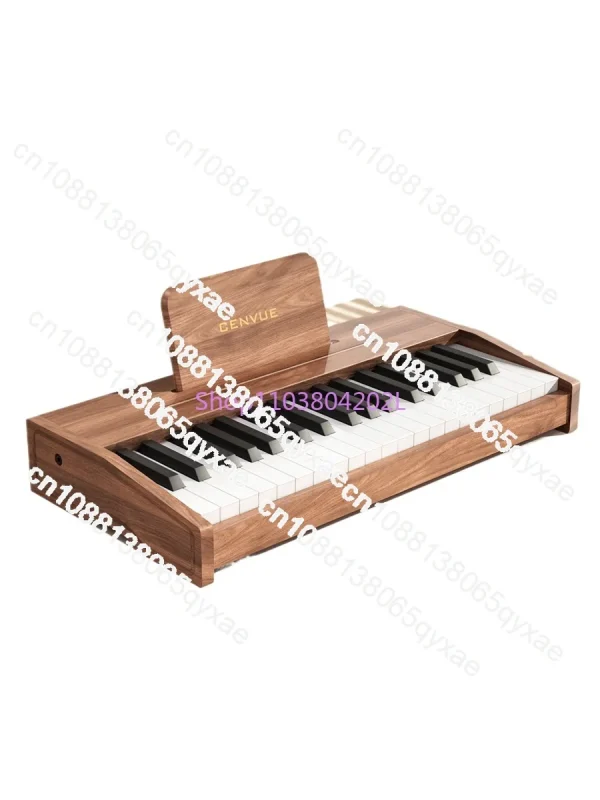 Wooden Children Little Piano Pattern Electronic Keyboard Beginner Baby Infant Boy Girl Baby Toy Gift