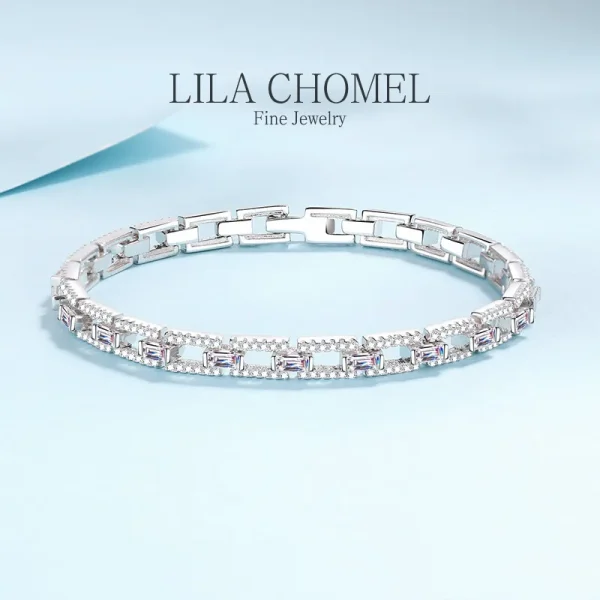 Luxury Sparkling Bangles Pure PT950 Platinum fine Jewelry 6-7inch 3/3.2/3.5CT All Moissanite Brilliant Bracelet for Women gift