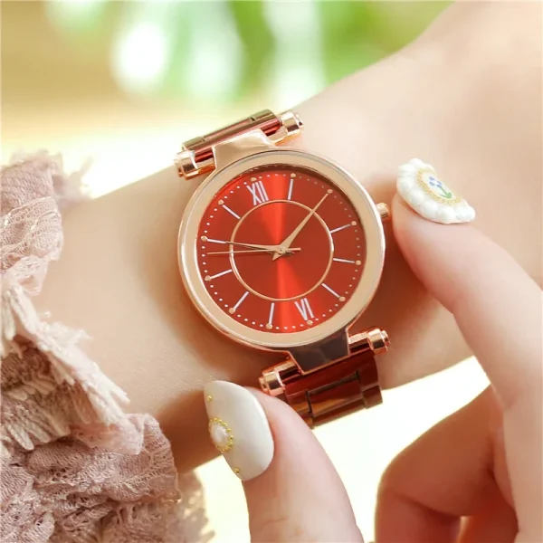 Luxury Rose Gold Stainless Steel Watches Female Classic Round Dial Quartz Watch Women Business Wristwatches Wrist Jewelry Reloj - Image 24