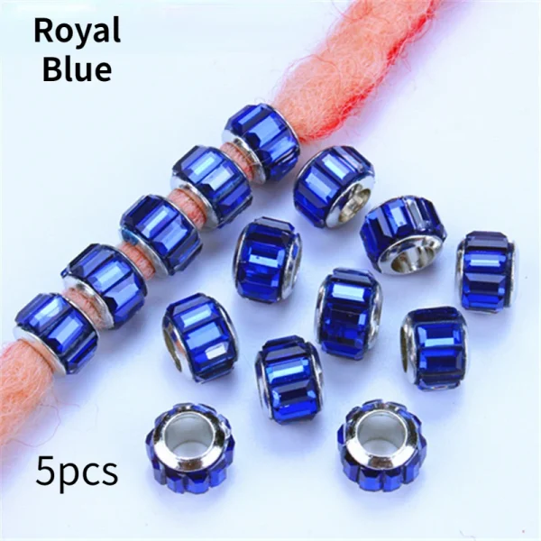 5pcs Shiny Rhinestone Hair Braid Dread Dreadlock Beads Clips Charms African Braids Cuffs Rings Hip Hop Style Clasps Accessories - Image 14