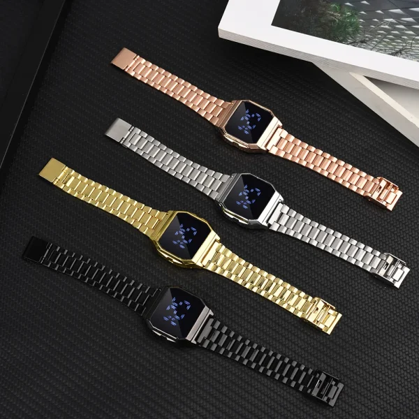 Luxury Gold Silver Sports Military Watches Men Women LED Digital Wristwatches Retro F91W Steel Band Electronic Watch Wrist Clock - Image 31