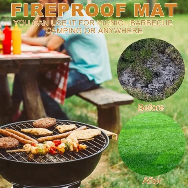 Under Grill Mat for Outdoor Charcoal Gas Grill Smoker 500℃/932℉ Heat Resistant BBQ Fireproof Mat for Patio Lawn Garden Floor - Image 17