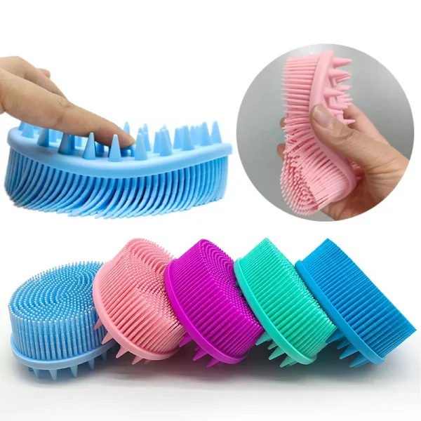 Soft Silicone Brush Wash Bath Shower Exfoliating Skin Fit For Baby Adult Bath Shampoo Head Massage Brush Supplies siliconebrush - Image 2