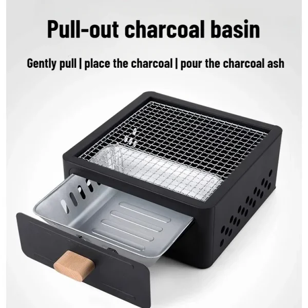 Square grill Charcoal grill Charcoal Enclosed Tea making Outdoor courtyard Outdoor, camping cookware - Image 2