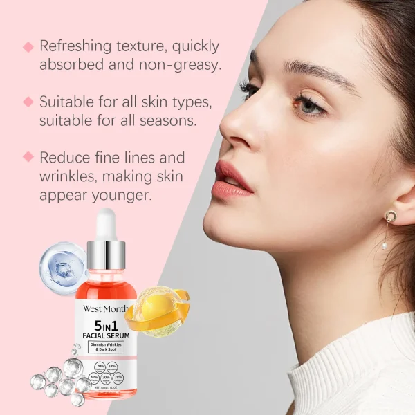 Collagen Facial Serum Reduce Wr-inkle Shrinking Pores Lighten Fine Lines Fade Dark Spots Moisturizing Hyaluronic Acid Essence - Image 5