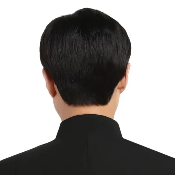 Hair Extensions Synthetic Daily Use Handsome Male Wigs Natural Breathable Head Cover Short Straight Wig Hair Hat For Men - Image 3