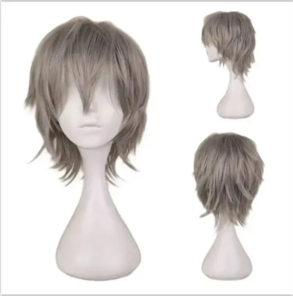 Male Wig Black White Purple blonde Red Short Hair Cosplay Anime Costume Halloween Wigs Synthetic Hair With Bangs For Men - Image 11