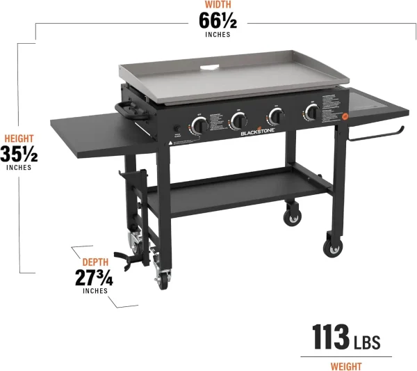 Blackstone 36" Cooking Station 4 Burner Propane Fuelled Restaurant Grade Professional 36 Inch Outdoor Flat Top Gas Griddle with - Image 6