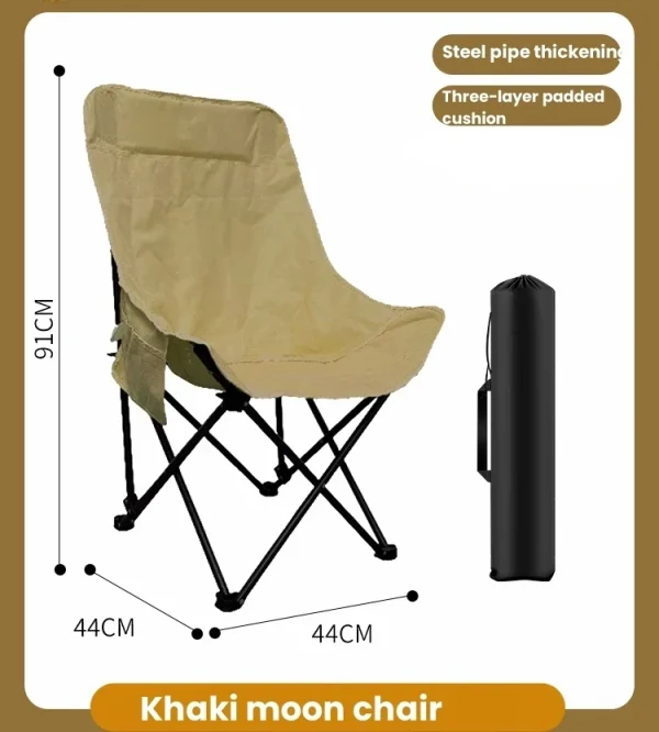 Portable Chairs Folding Camping Chair Beach Chair with Side Pocket Design Suitable for People Easy to Open Leisure Fishing Chair - Image 7