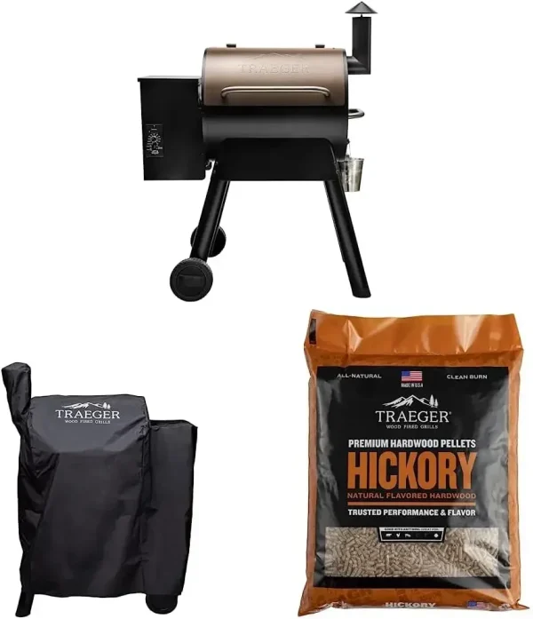 Kitchen suppliesTraeger Grills Pro Series 22 Electric Wood Pellet Grill and Smoker, Bronze, Extra large & Full-Length Grill Cove