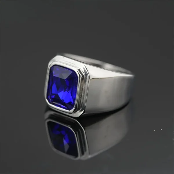 Punk High Quality Polished Gemstone Rings for Men Women Boys Hip Hop Rock Stainless Steel Ring Fashion Jewelry Gift Dropshipping - Image 5