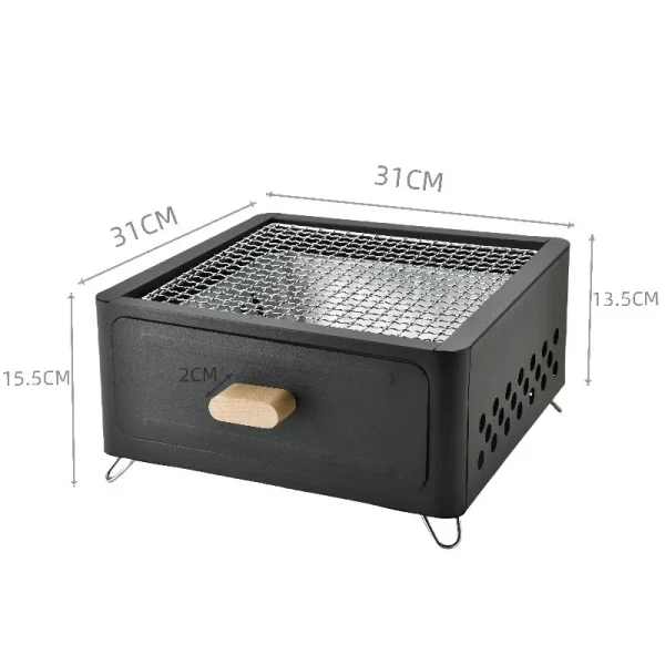 Square grill Charcoal grill Charcoal Enclosed Tea making Outdoor courtyard Outdoor, camping cookware - Image 5