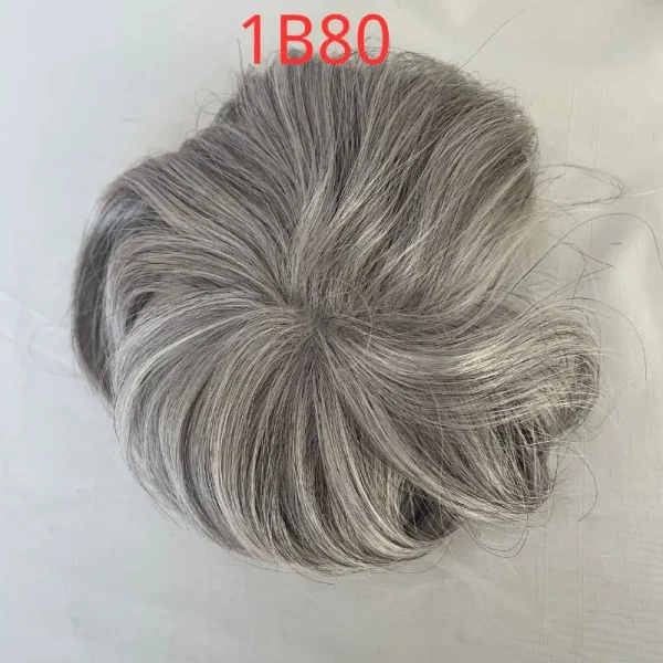 Pwigs1B80Thin Skin PU Bald Spot European Hair Patchesfor Crown Area Toupee For Men 8cm * 8cm Hair Piece Hair Replacement System - Image 14