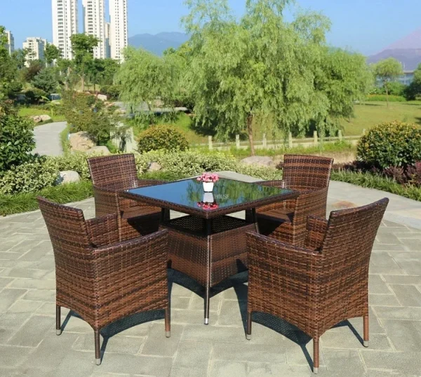 Nordic Rattan Garden Furniture Sets Household Patio Furniture Balcony Outdoor Furniture Leisure Table and Chair Three-piece Set - Image 18