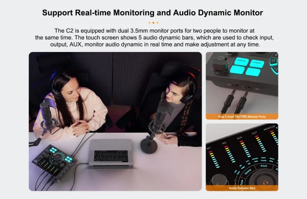 Comica C2 Sound Card Feature-packed Audio Interface for Recording/Podcasting/Streaming for Guitarist/Vocalist/Podcast Microphone - Image 20