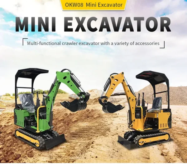 OKW-08 CE/EPA 800kg Mini Excavator Hydraulic Crawler Small Digger 0.8 Ton 1 Ton 1.2 Ton Micro Digging Machine With Attachments - Image 8