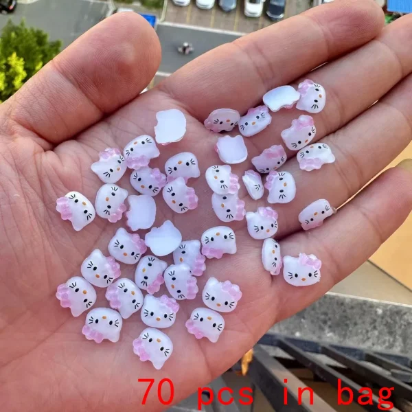 Sanrio Nail Charms Hello Kitty Design Nail Art Diy Mini Rhinestones Flatback Charms Crafts Stones for Manicure Nail Charms 70PCS - Image 11