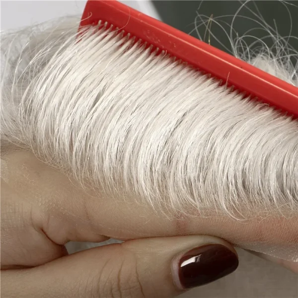 0.06mm Thin Skin Double Knot Human Hair 8*10 Men's Capillary Prosthesis Invisible Edge Men Wig Replacement System Hair Toupee - Image 2