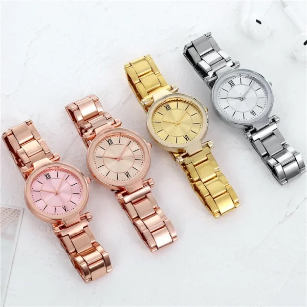 Luxury Rose Gold Stainless Steel Watches Female Classic Round Dial Quartz Watch Women Business Wristwatches Wrist Jewelry Reloj - Image 15